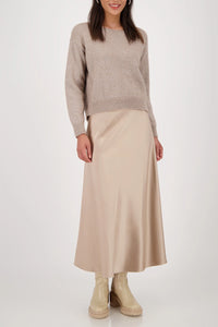 MONARI | SATIN SKIRT - TRUFFLE 809026