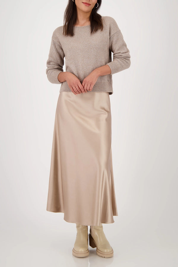 MONARI | SATIN SKIRT - TRUFFLE 809026