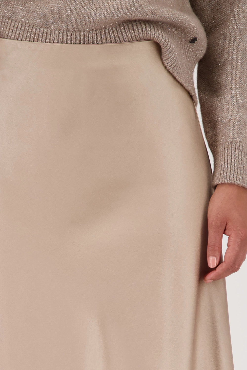 MONARI | SATIN SKIRT - TRUFFLE 809026