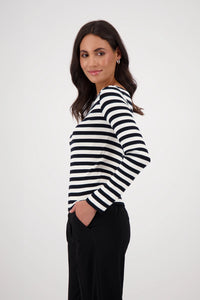MONARI | SHIRT WITH STRIPE PATTERN - BLACK STRIPE 809050