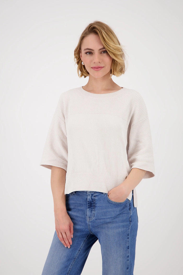 MONARI | JUMPER WITH SIDE SLITS - OAT MILK 809064