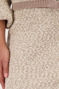 MONARI | TWEED SKIRT WITH LUREX - TRUFFLE 809084