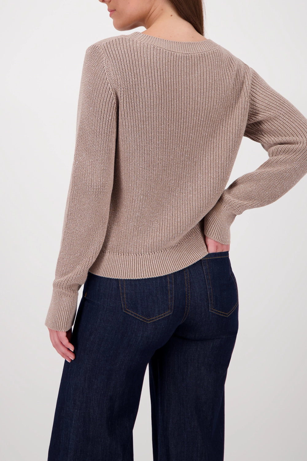 MONARI | BASIC KNIT JUMPER WITH LUREX - TRUFFLE 809134