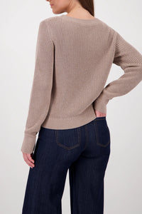 MONARI | BASIC KNIT JUMPER WITH LUREX - TRUFFLE 809134