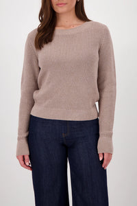 MONARI | BASIC KNIT JUMPER WITH LUREX - TRUFFLE 809134