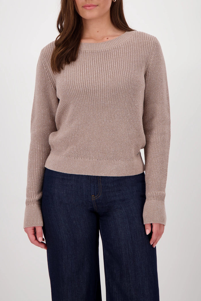 MONARI | BASIC KNIT JUMPER WITH LUREX - TRUFFLE 809134