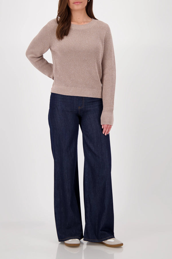 MONARI | BASIC KNIT JUMPER WITH LUREX - TRUFFLE 809134