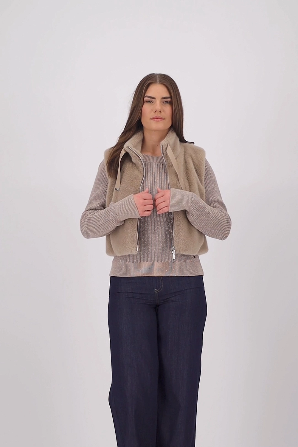 MONARI | BASIC KNIT JUMPER WITH LUREX - TRUFFLE 809134