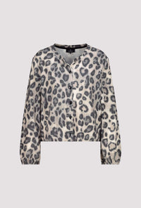 MONARI | JACKET WITH LEOPARD PRINT - GREIGE PATTERN 809152
