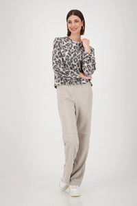 MONARI | JACKET WITH LEOPARD PRINT - GREIGE PATTERN 809152