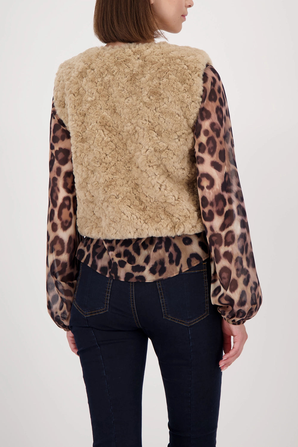MONARI | WAIST COAT FAKE FUR - CINNAMON 809163