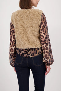 MONARI | WAIST COAT FAKE FUR - CINNAMON 809163