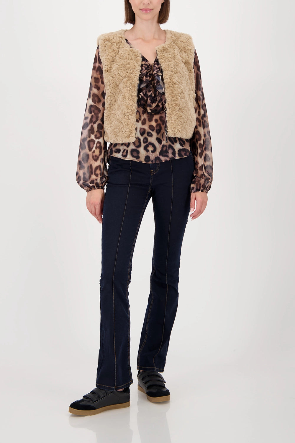 MONARI | WAIST COAT FAKE FUR - CINNAMON 809163