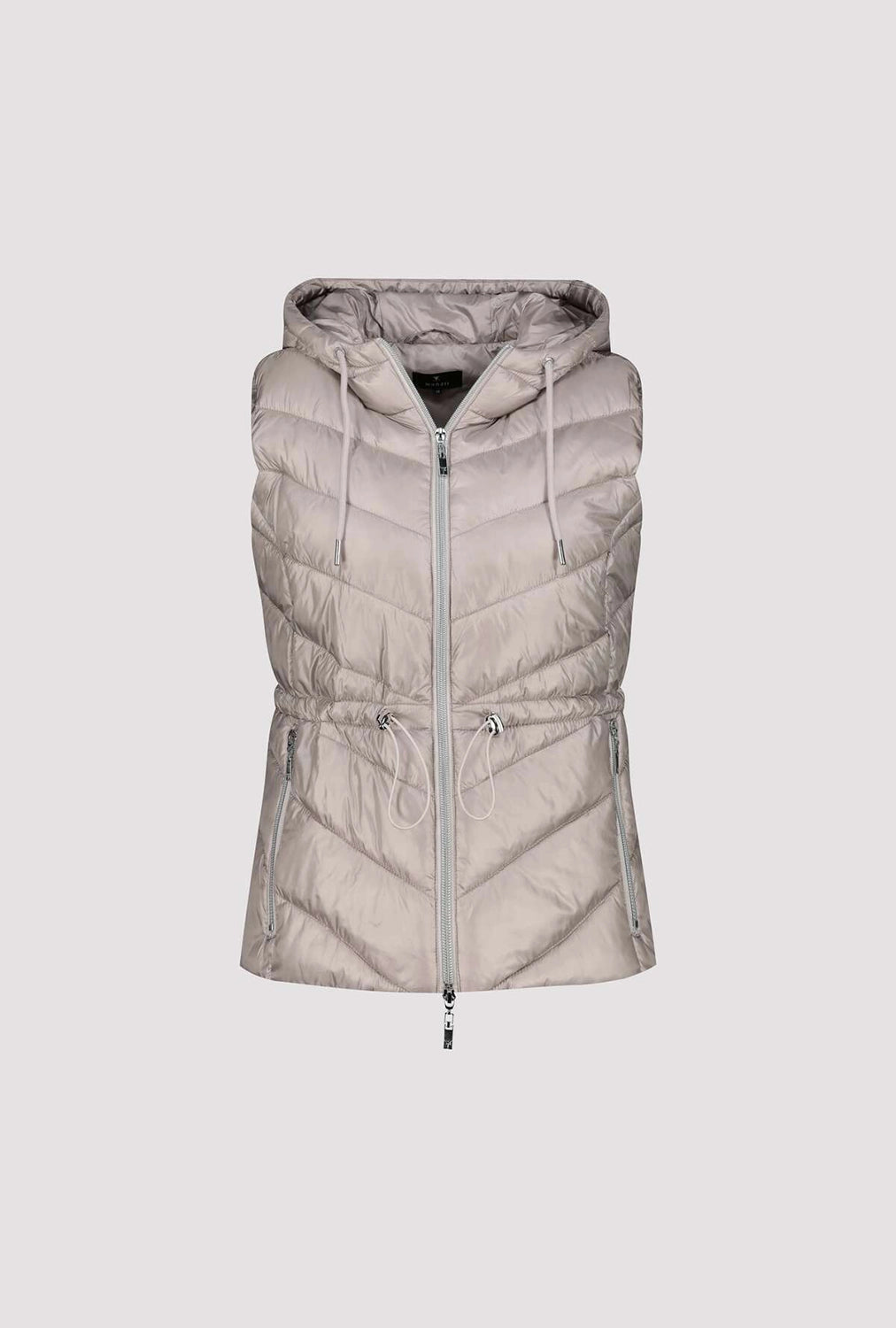 MONARI | QUILTED WAISTCOAT WITH HOOD - GREIGE 809164