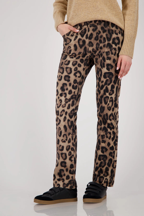 MONARI | STRAIGHT-LEG LEOPARD-PRINT TROUSERS - CINNAMON PATTERN 809182