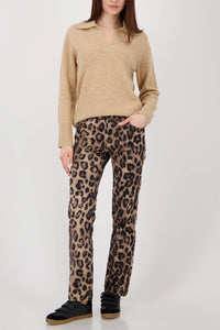 MONARI | STRAIGHT-LEG LEOPARD-PRINT TROUSERS - CINNAMON PATTERN 809182