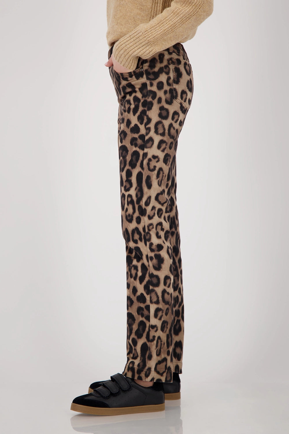 MONARI | STRAIGHT-LEG LEOPARD-PRINT TROUSERS - CINNAMON PATTERN 809182