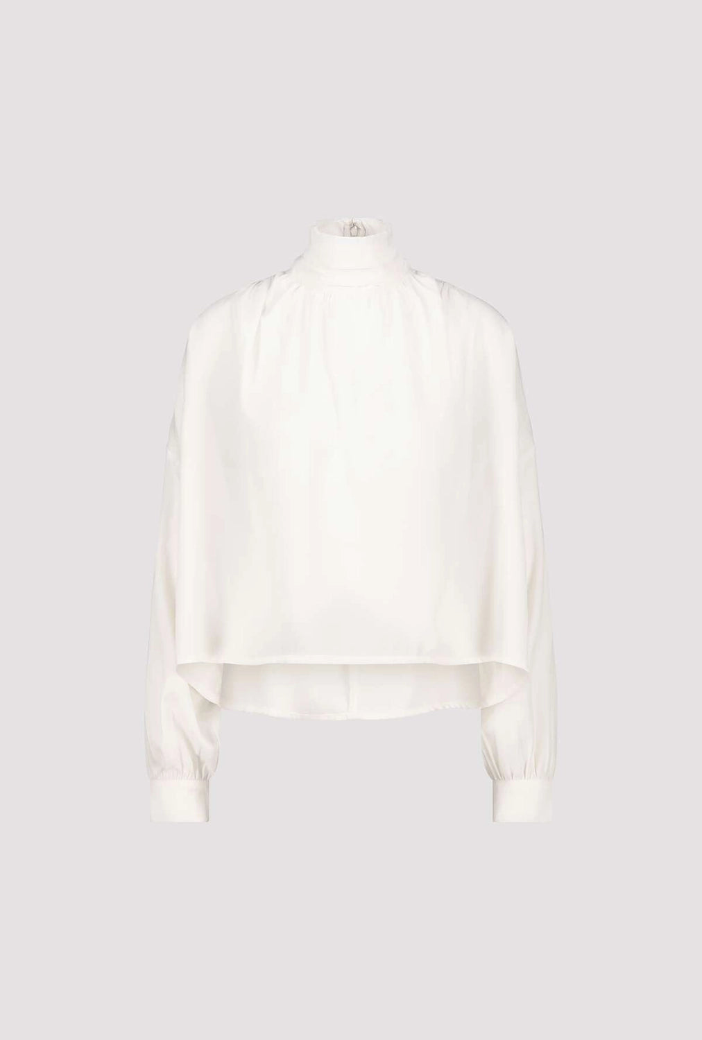 MONARI | GEORGETTE BLOUSE WITH STAND-UP COLLAR - ALMOND 809207