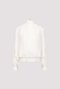 MONARI | GEORGETTE BLOUSE WITH STAND-UP COLLAR - ALMOND 809207