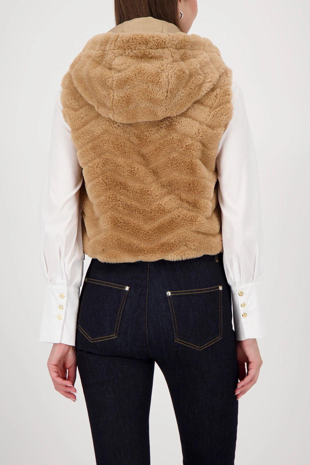 MONARI | FLUFFY VEST - COGNAC 809275