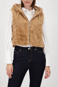 MONARI | FLUFFY VEST - COGNAC 809275