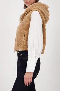 MONARI | FLUFFY VEST - COGNAC 809275