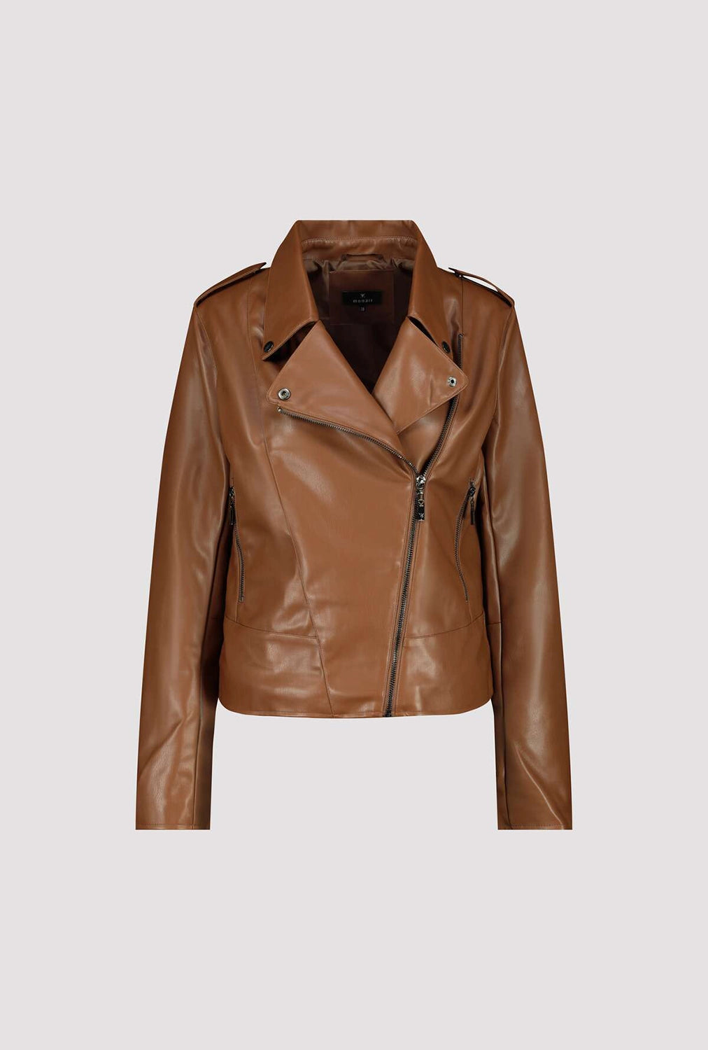 MONARI | BIKER JACKET IN LEATHER LOOK - WHISKY 809284