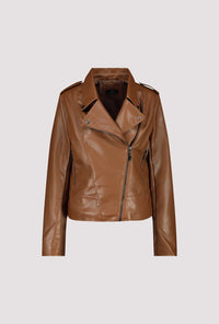 MONARI | BIKER JACKET IN LEATHER LOOK - WHISKY 809284