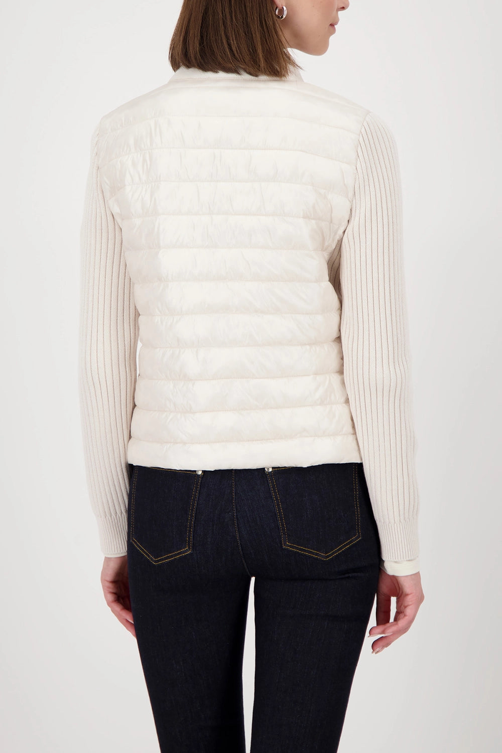 MONARI | QUILTED JACKET WITH KNITTED SLEEVES - ALMOND 809294