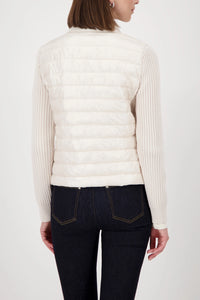 MONARI | QUILTED JACKET WITH KNITTED SLEEVES - ALMOND 809294