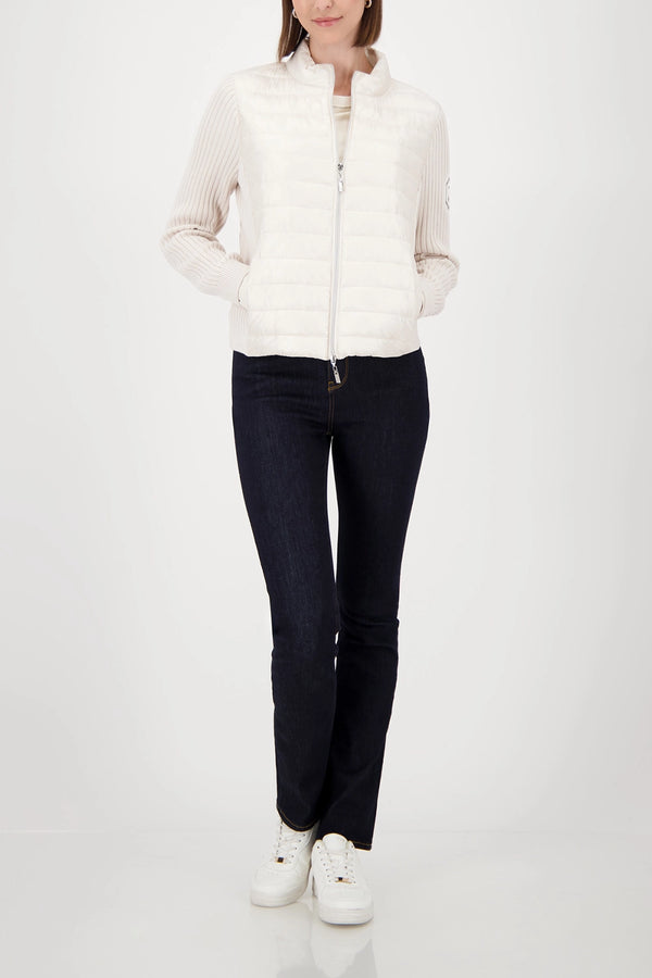 MONARI | QUILTED JACKET WITH KNITTED SLEEVES - ALMOND 809294