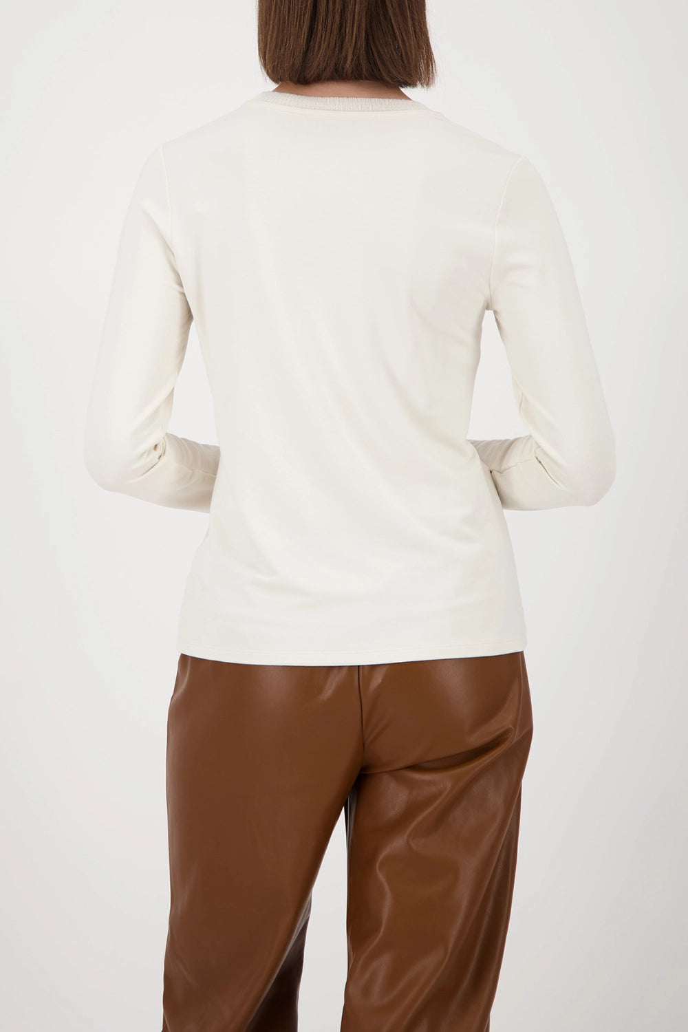 MONARI | LONG-SLEEVE WITH KNITTED COLLAR - ALMOND 809332