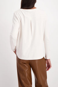 MONARI | LONG-SLEEVE SHIRT WITH CITY PRINT - ALMOND 809335