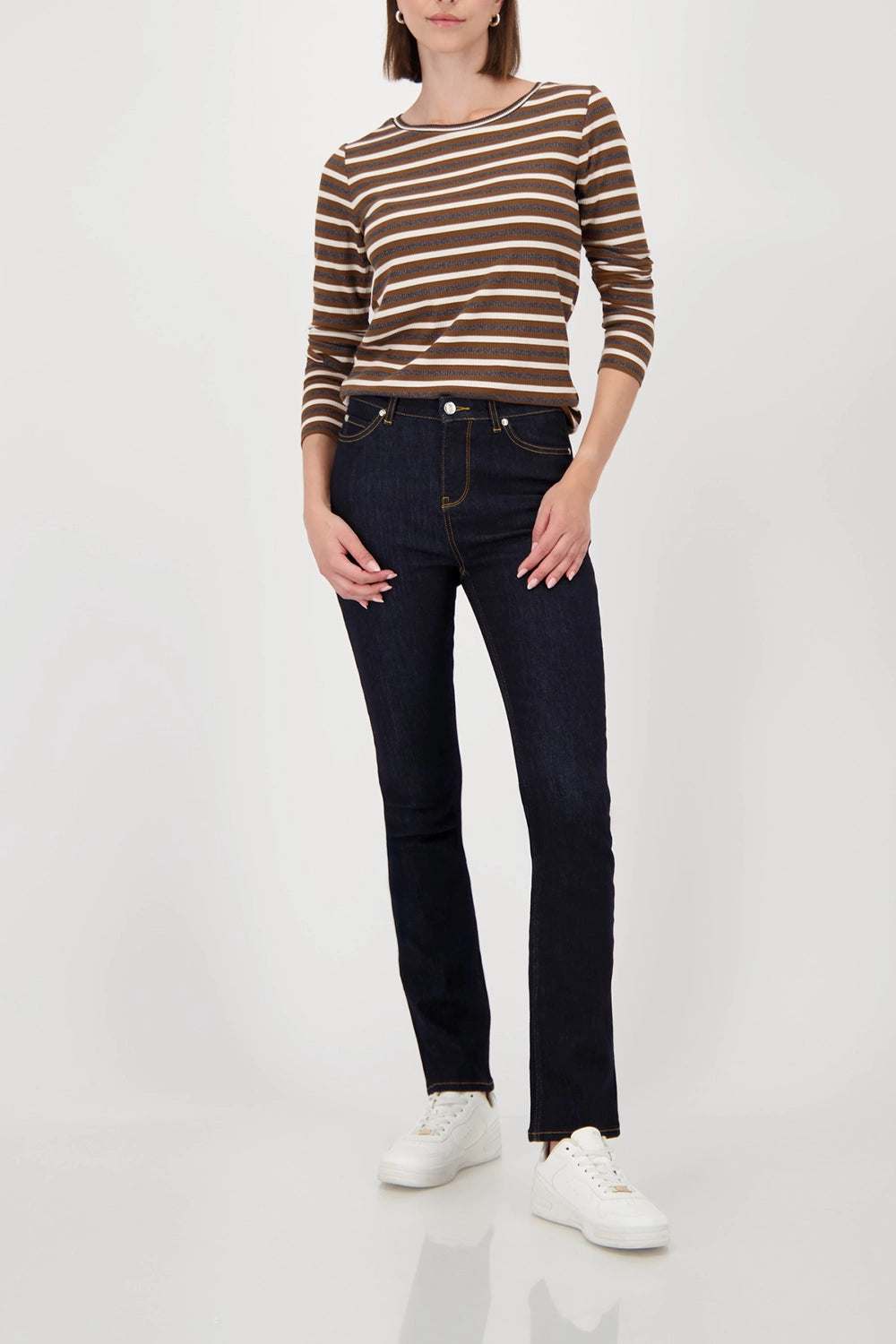MONARI | STRIPED SHIRT - WHISKY STRIPE 809361