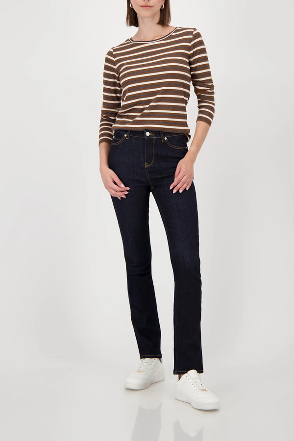 MONARI | STRIPED SHIRT - WHISKY STRIPE 809361