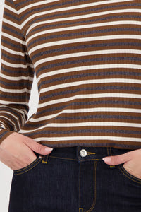 MONARI | STRIPED SHIRT - WHISKY STRIPE 809361