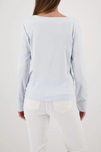 MONARI | LONG-SLEEVE SHIRT WITH LETTERING - ICE BLUE 809376