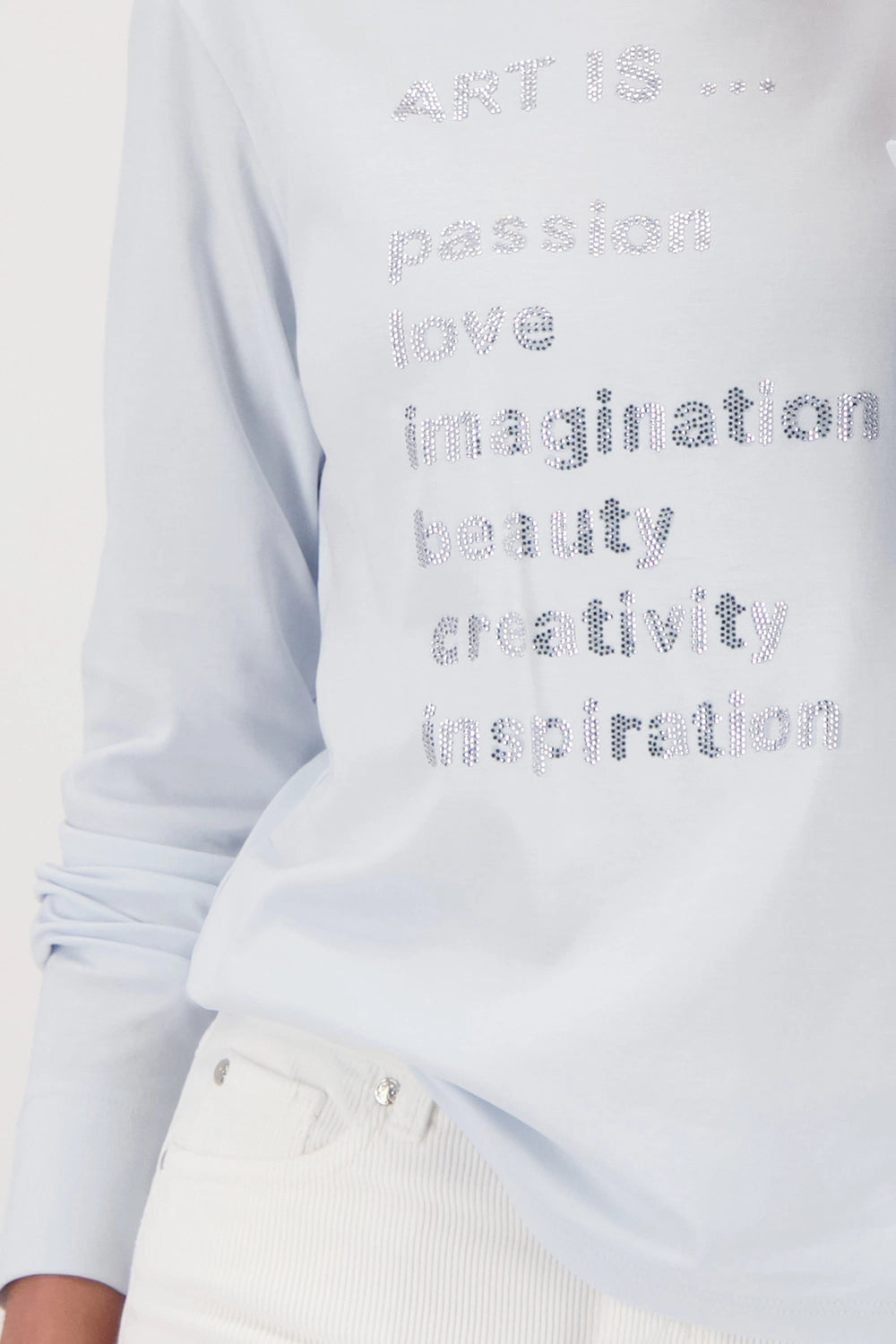 MONARI | LONG-SLEEVE SHIRT WITH LETTERING - ICE BLUE 809376
