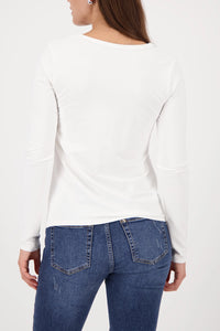 MONARI | LONG SLEEVE SHIRT WITH PRINT - OFF WHITE 809392