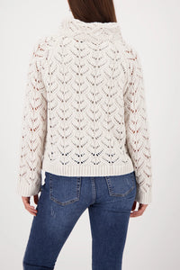 MONARI | KNITTED SWEATER WITH AJOUR PATTERN - PEARL 809468