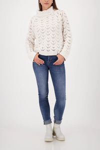 MONARI | KNITTED SWEATER WITH AJOUR PATTERN - PEARL 809468