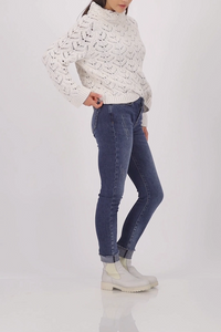 MONARI | KNITTED SWEATER WITH AJOUR PATTERN - PEARL 809468