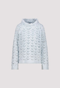 MONARI | KNITTED JUMPER WITH AJOUR PATTERN - ICE BLUE 809468