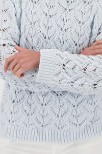 MONARI | KNITTED JUMPER WITH AJOUR PATTERN - ICE BLUE 809468