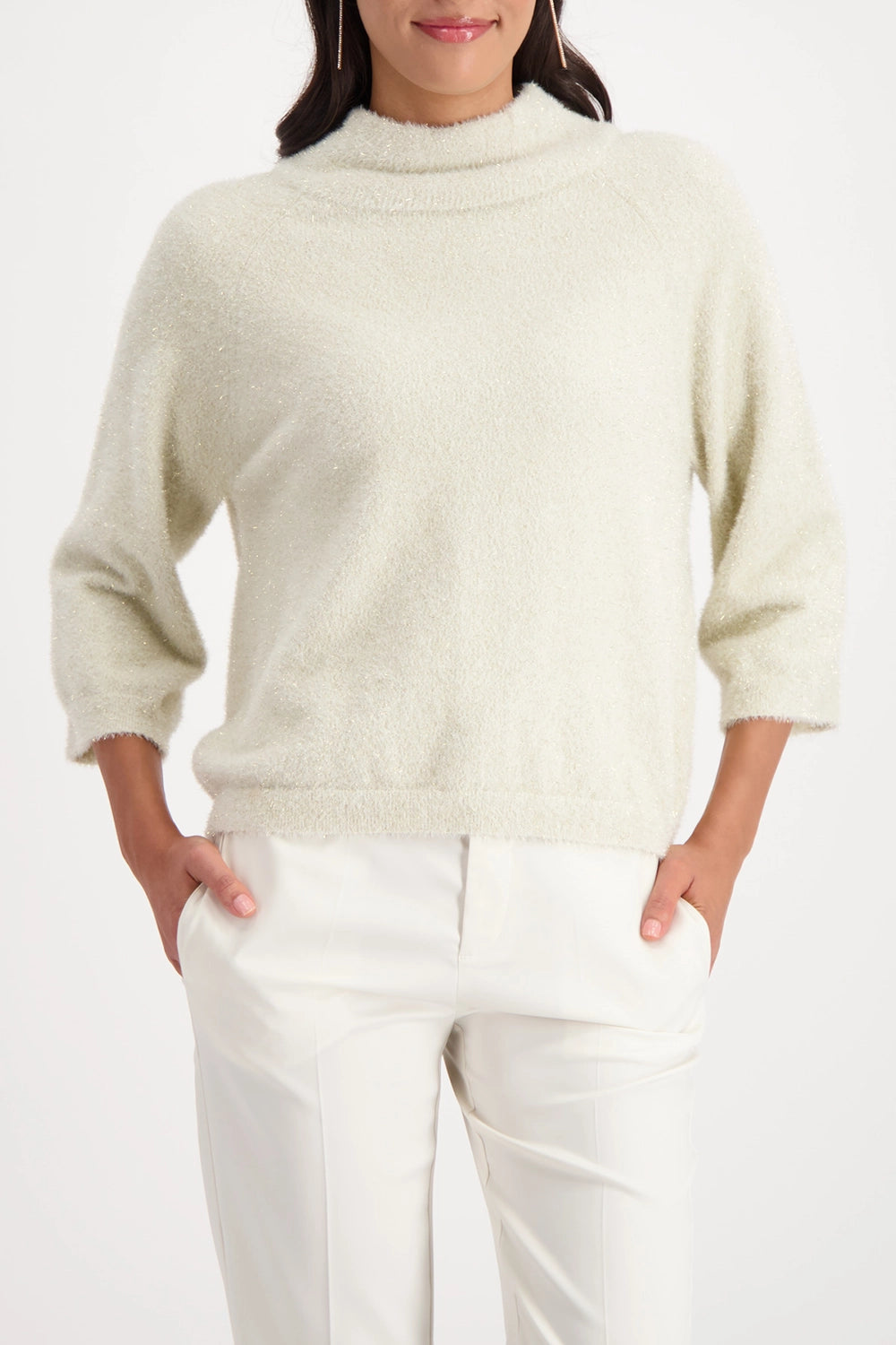 MONARI | FLUFFY SWEATER WITH LUREX - ALMOND 809495