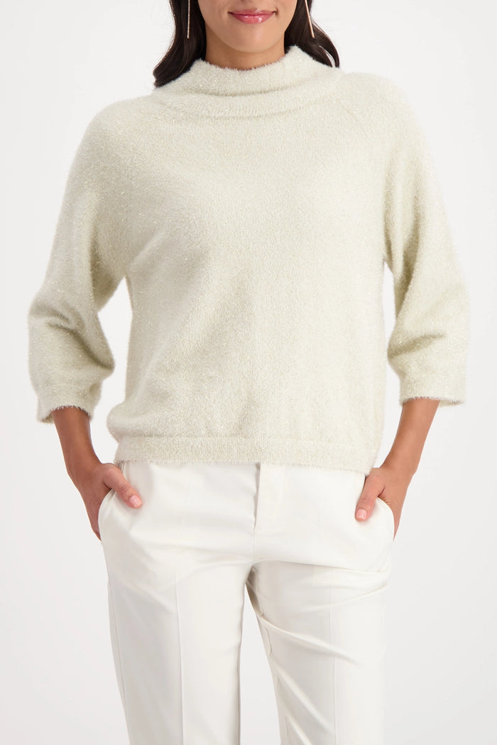 MONARI | FLUFFY SWEATER WITH LUREX - ALMOND 809495