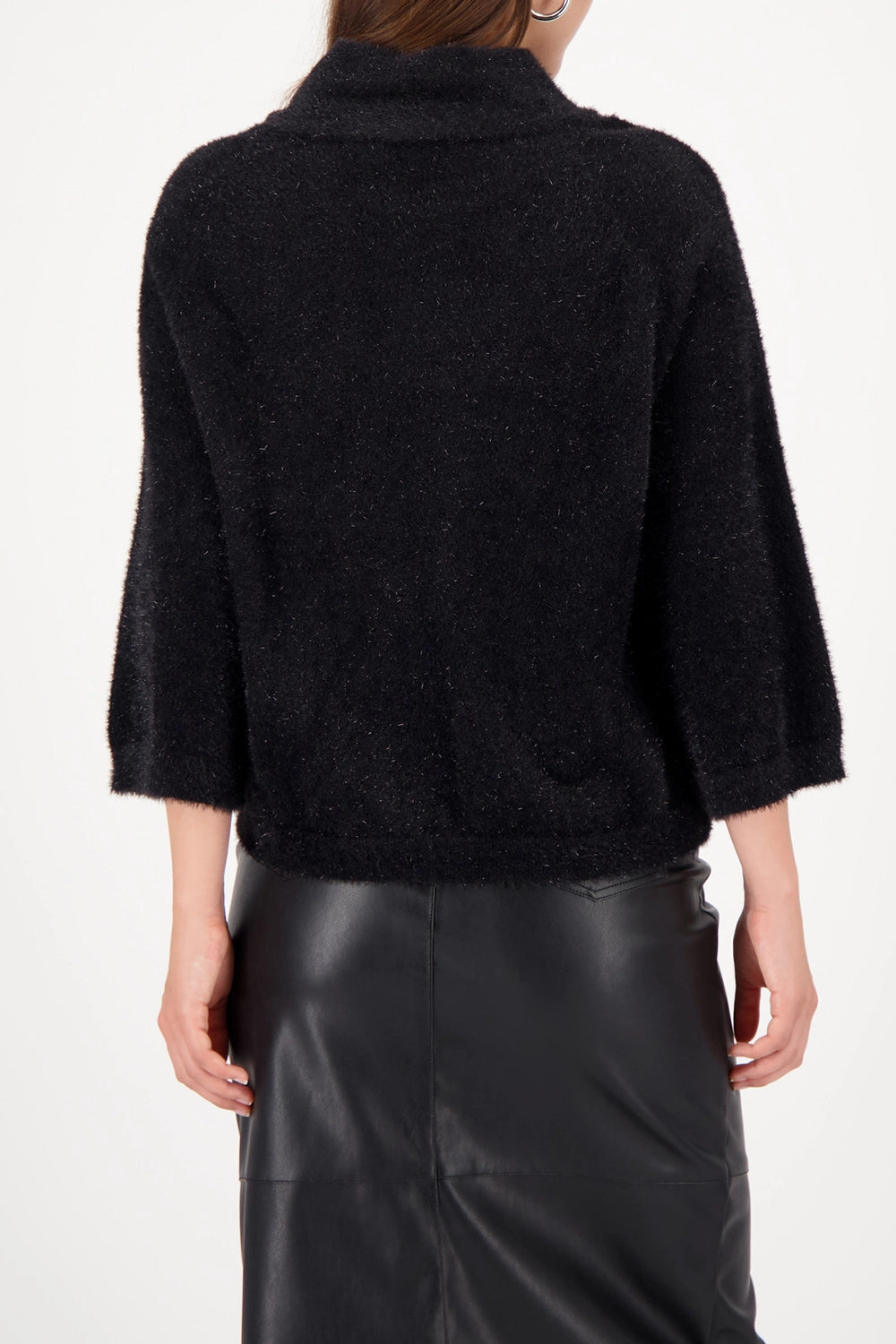 MONARI | FLUFFY SWEATER WITH LUREX - BLACK 809495