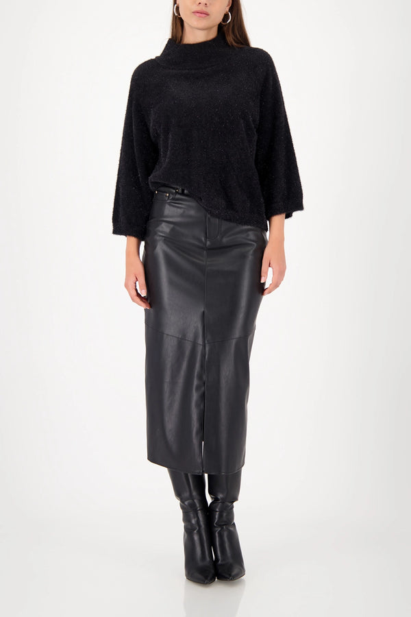 MONARI | FLUFFY SWEATER WITH LUREX - BLACK 809495