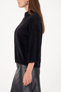MONARI | FLUFFY SWEATER WITH LUREX - BLACK 809495