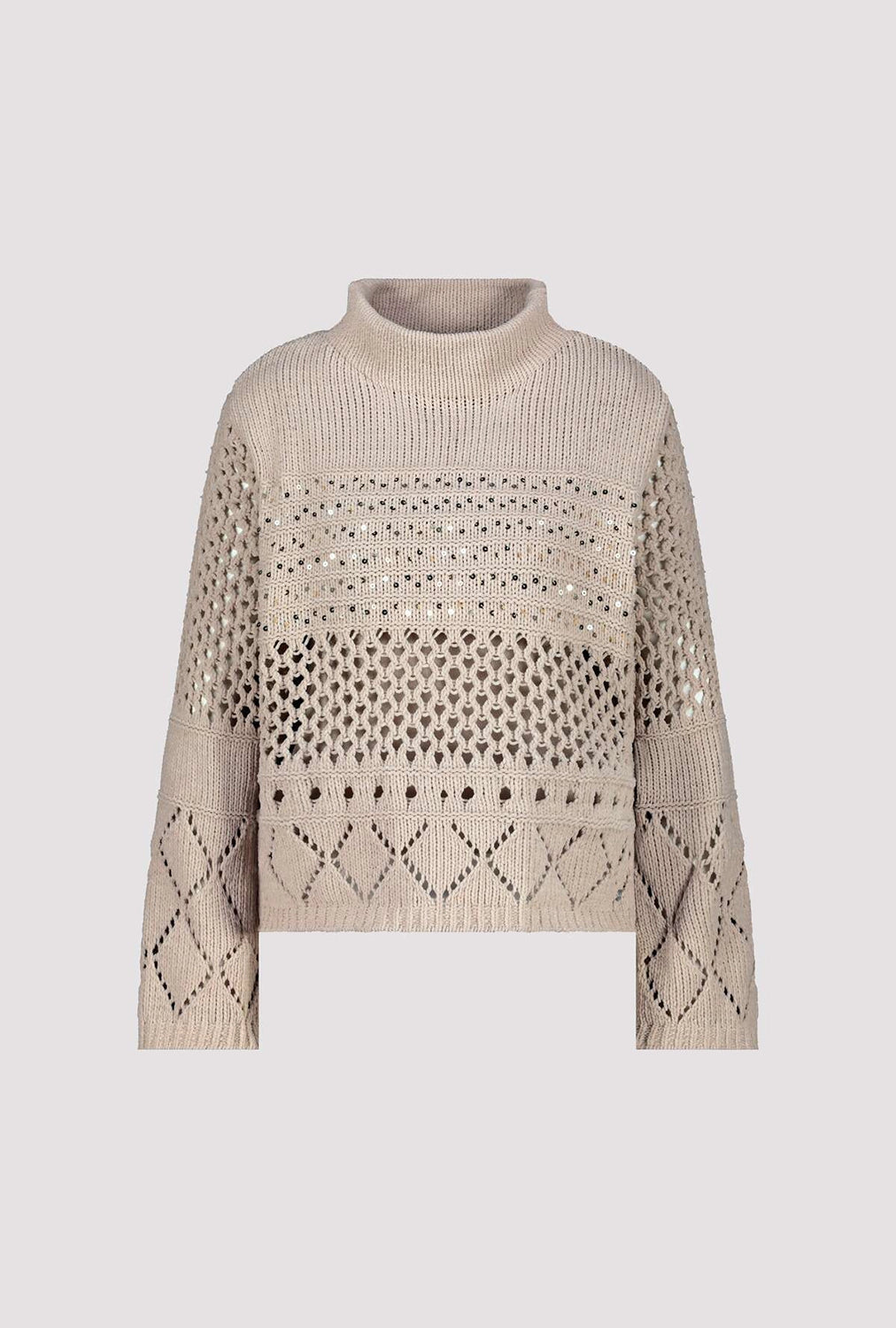 MONARI | KNITTED JUMPER WITH AJOUR PATTERN - LATTEMACCHIATO 809498